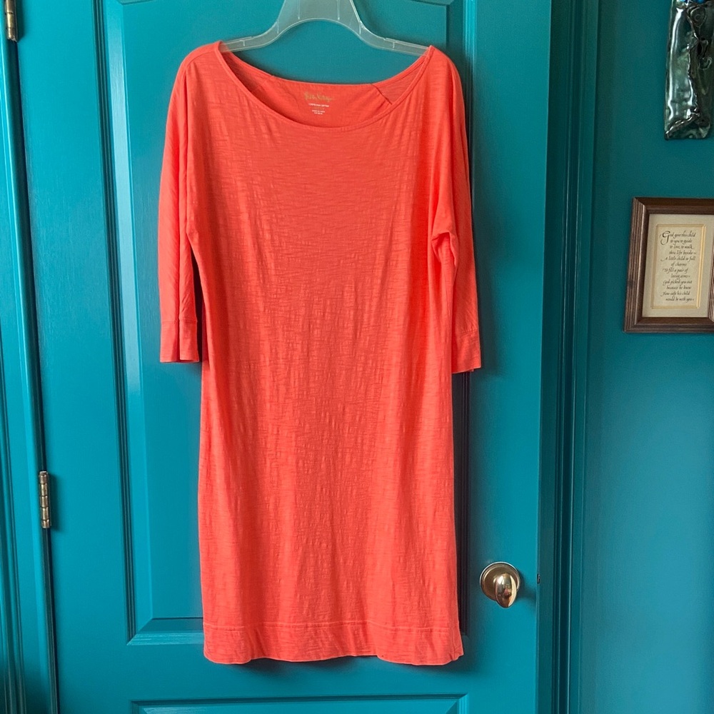 LILLY PULITZER CASDIE ORANGE COVERUP/DRESS SIZE MEDIUM